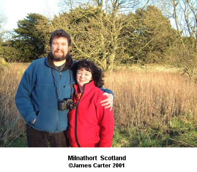 A photo of Claire and I taken by James near Loch Levin, Milnathort, Scotland. There are no links to or from this image. &copy;2001 - James Carter